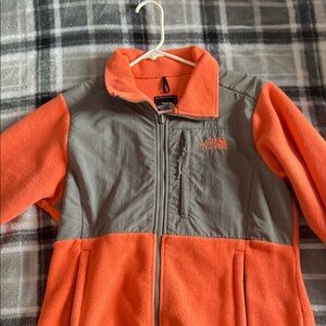 The North Face Orange and Gray Jacket with High Collar